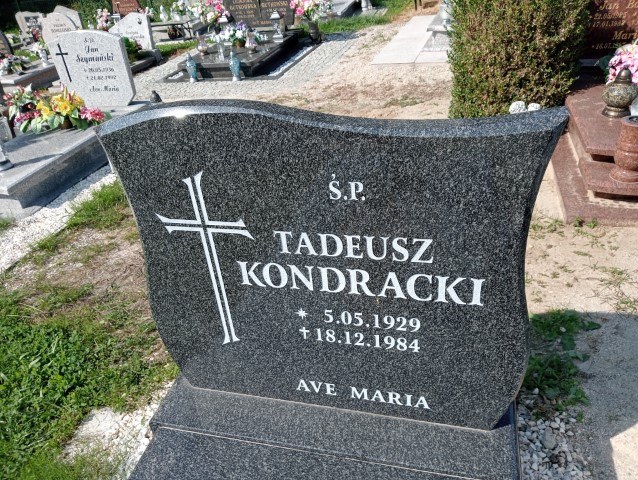 Tadeusz Kondracki 1929 Nowe Miasteczko - Grobonet - Wyszukiwarka osób pochowanych